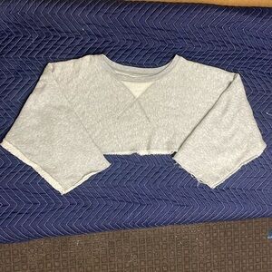 AIKO cropped raw hem sweatshirt